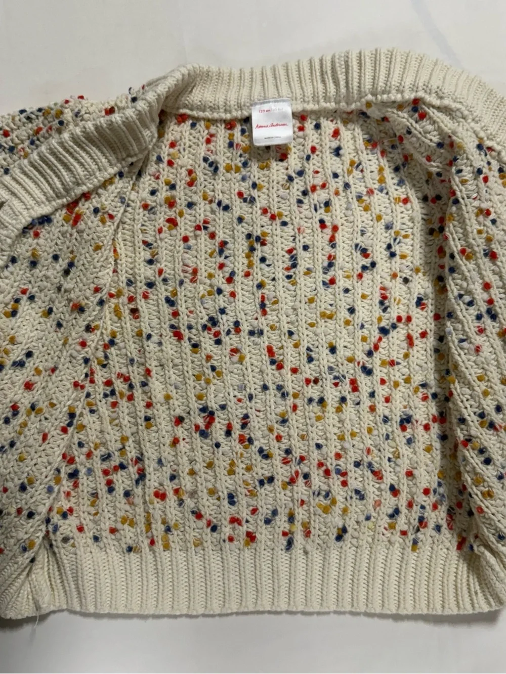Hanna Andersson Girls Confetti Knit Cardigan Sweater 120 6-7